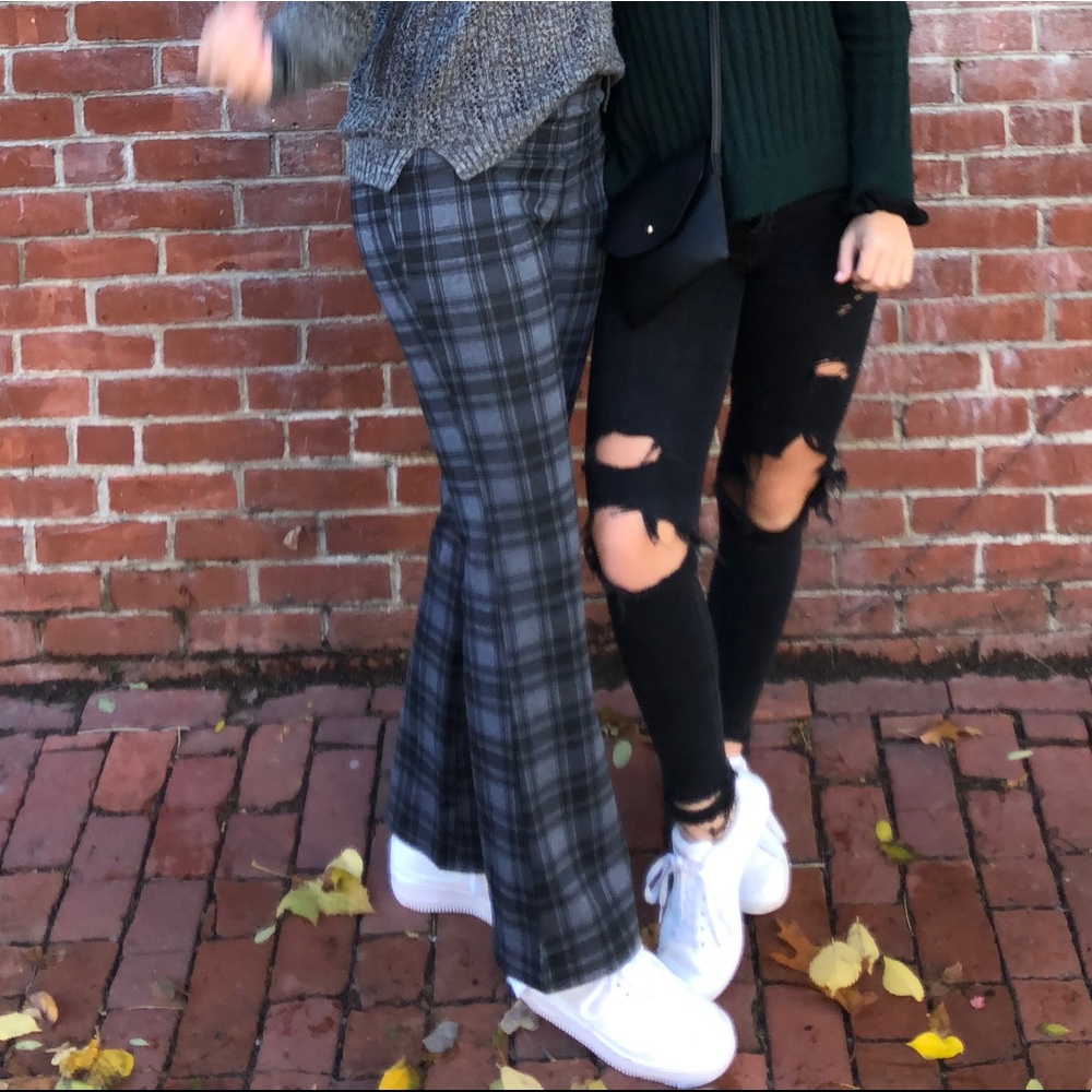 Plaid Flare Pants